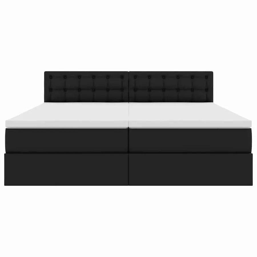 Lit avec rangement et LED Noir 200 x 200 cm Cuir synthétique - 11