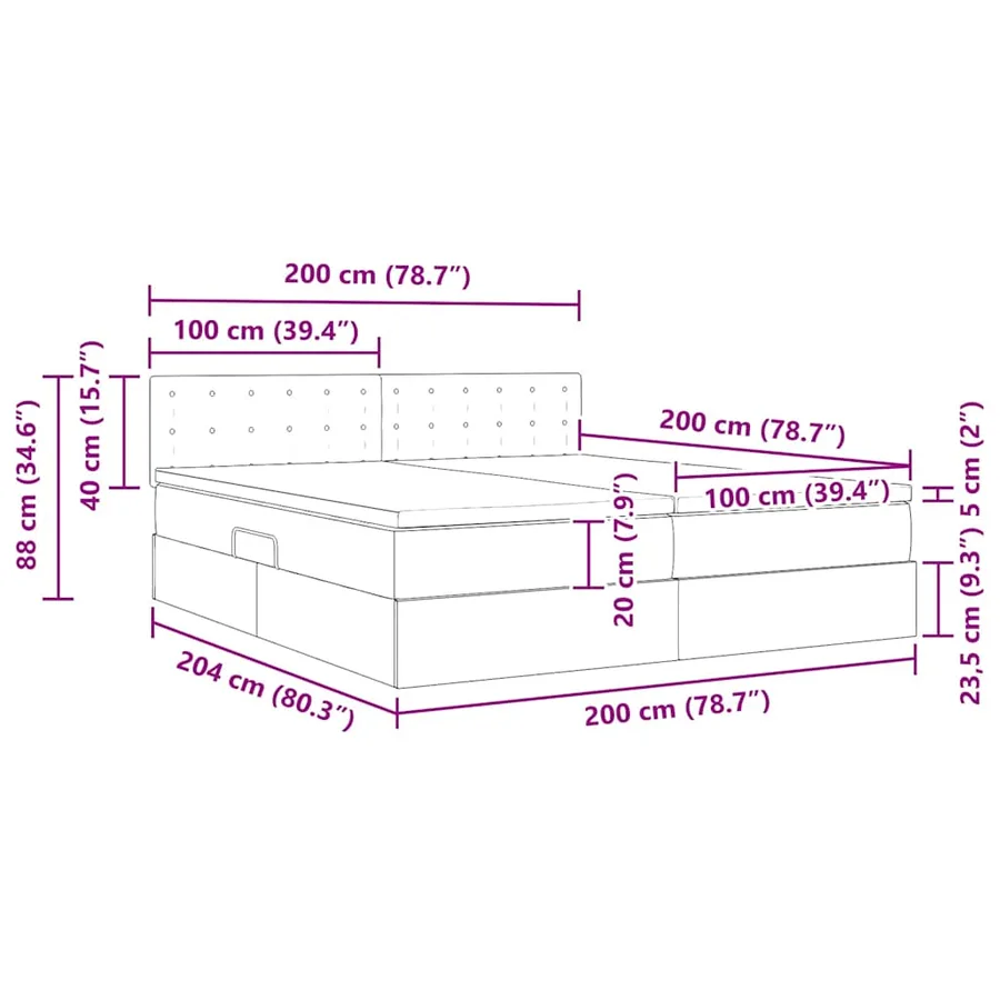 Lit avec rangement et LED Noir 200 x 200 cm Cuir synthétique - 18