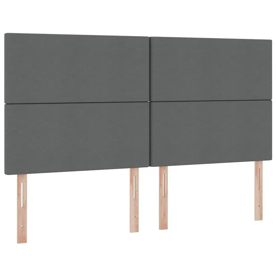 Lit de Rangement avec tête de lit Gris foncé 180 x 200 cm Tissu - 9