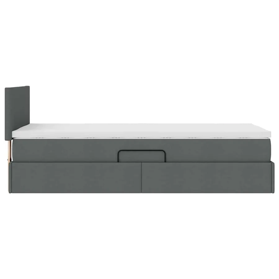 Lit de rangement LED avec matelas Gris foncé 90 x 200 cm Tissu - 11