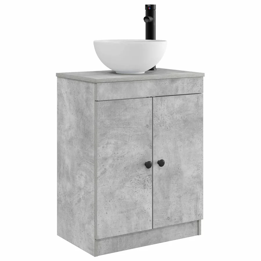 Meuble de salle de bain avec évier Gris béton 54 x 35 x 83 cm - 2