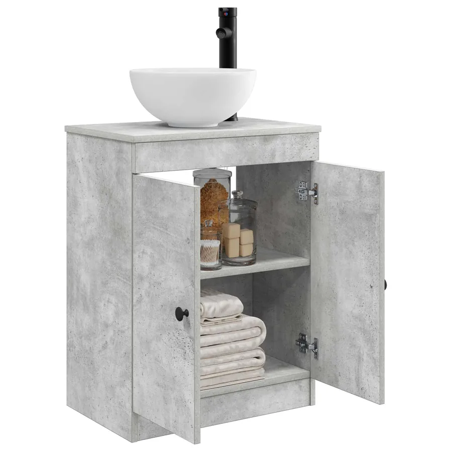 Meuble de salle de bain avec évier Gris béton 54 x 35 x 83 cm - 3