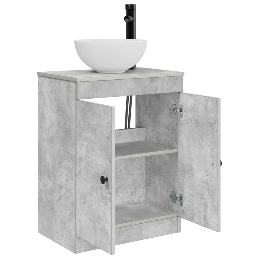 Meuble de salle de bain avec évier Gris béton 54 x 35 x 83 cm - 4