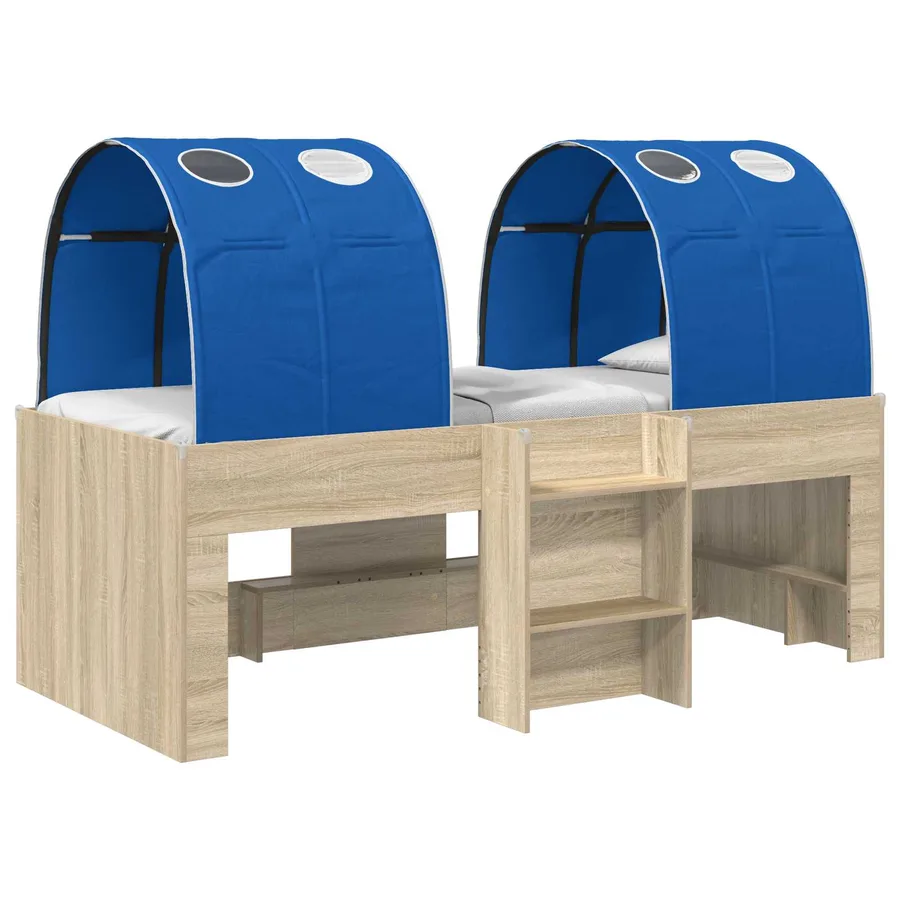 Lit avec Tunnel 3 pc Sonoma et Bleu Bois d'ingénierie - 2