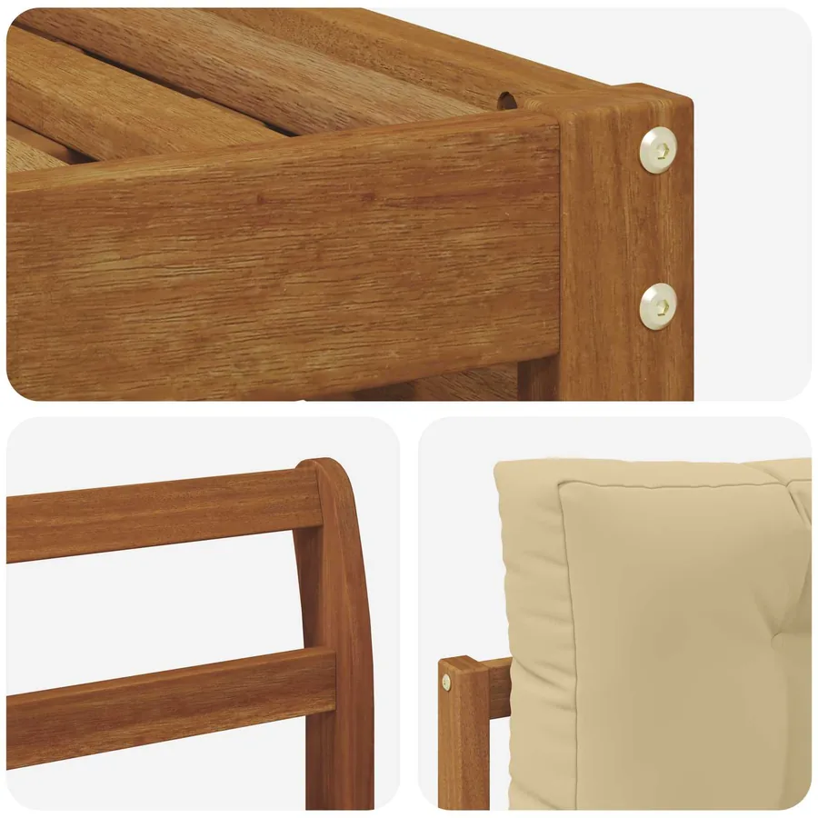 Ensemble de canapés d'extérieur 5 pcs Naturel et Beige - 5
