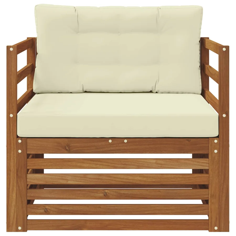 Canapé d’extérieur Bois d'acacia massif et polyester - 3