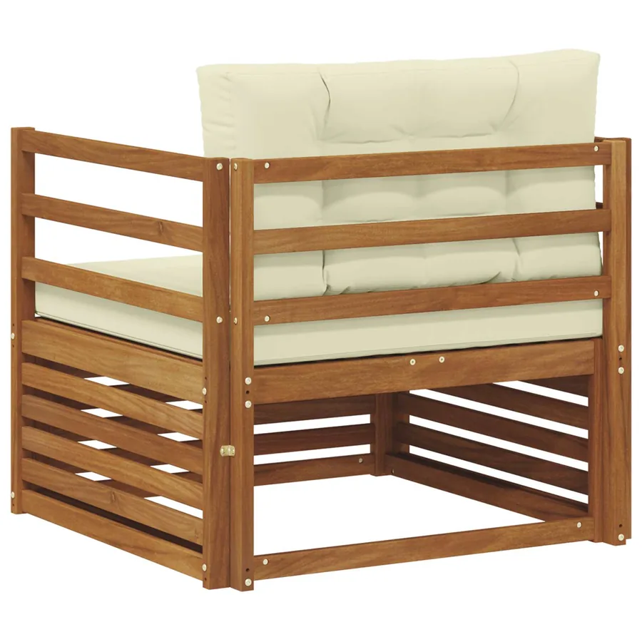 Canapé d’extérieur Bois d'acacia massif et polyester - 5