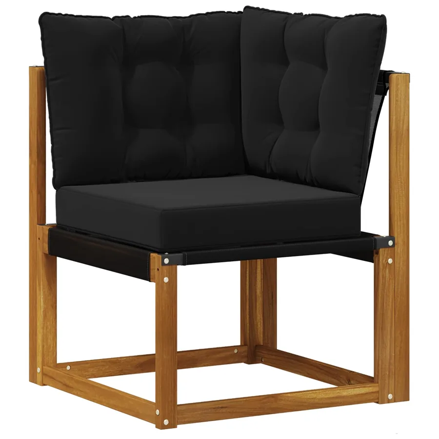 Ensemble de canapés d'extérieur 9 pcs Naturel et Noir - 5