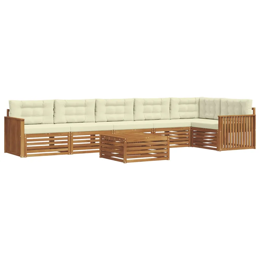 Ensemble de canapés d'extérieur 7 pcs Naturel et Crème - 2