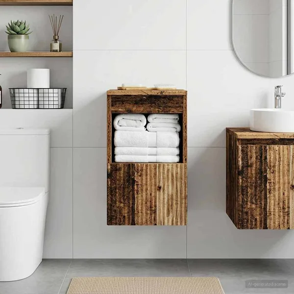 Armoire de salle de bain Bois ancien 30 x 35 x 50 cm