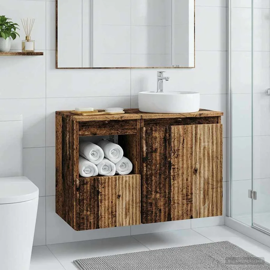 Armoire de salle de bain Bois ancien 30 x 35 x 50 cm - 4