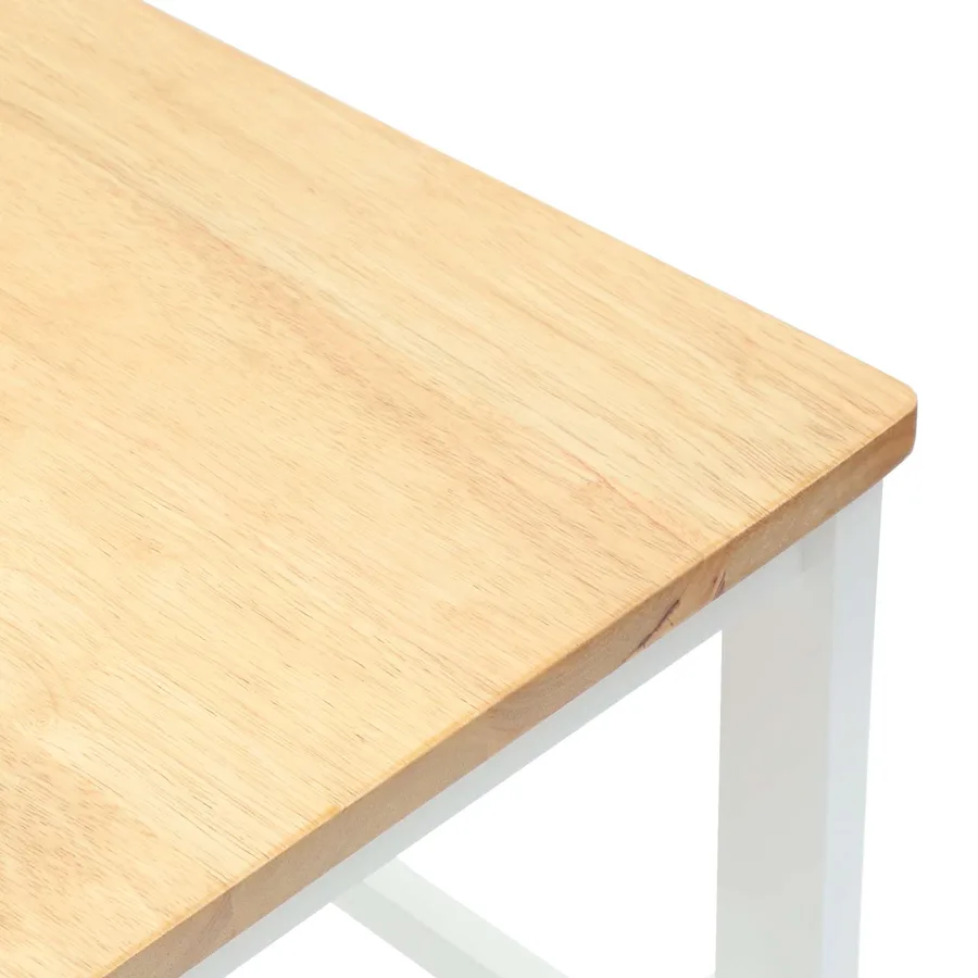 Chaises de salle à manger 2 pcs Bois de Caoutchouc Massif Blanc - 9