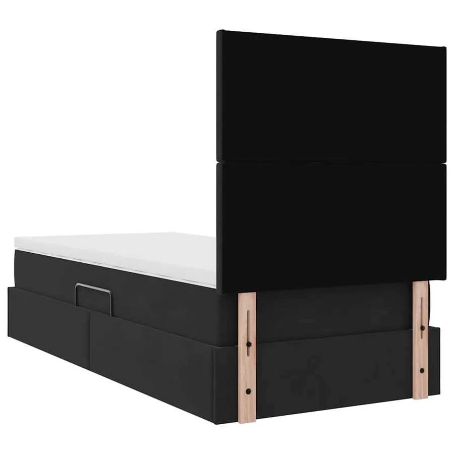 Lit avec rangement et matelas Noir 90 x 190 cm Velours - 11