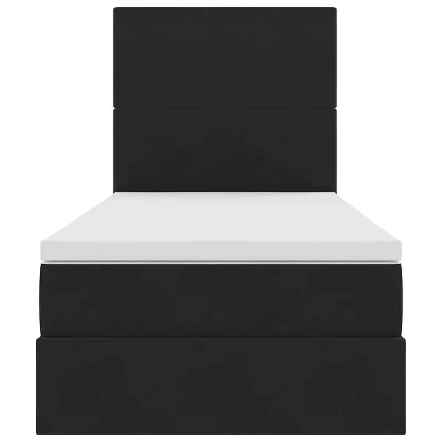 Lit avec rangement et matelas Noir 90 x 190 cm Velours - 7