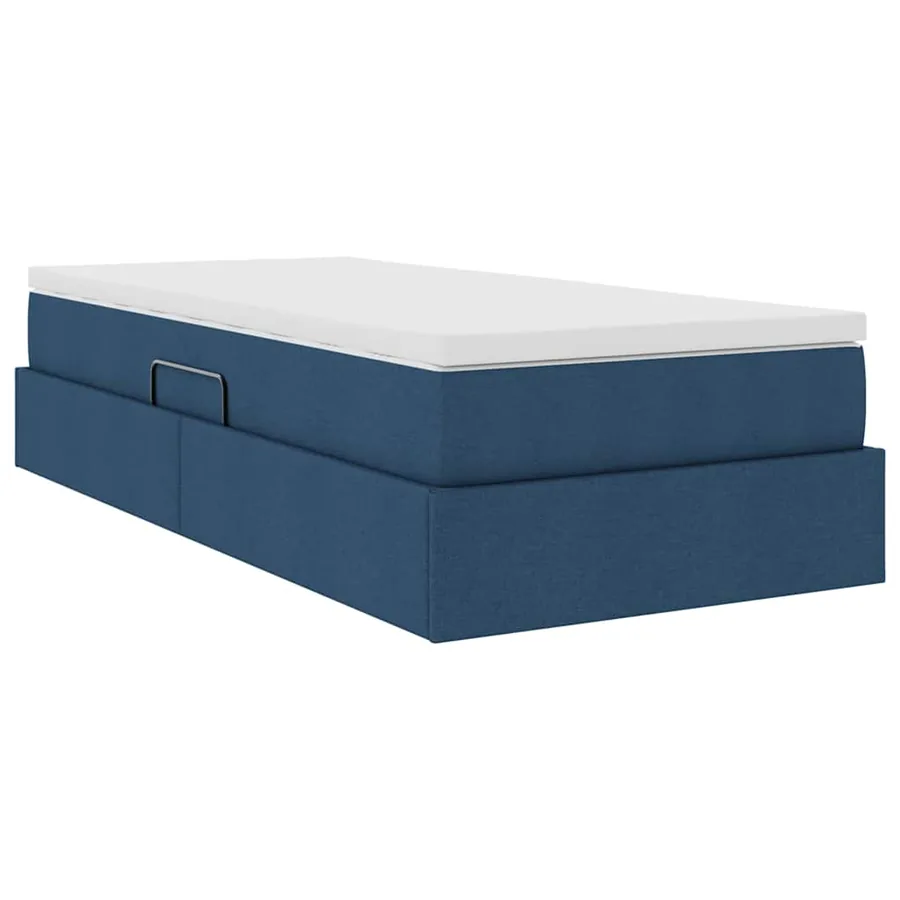 Lit avec rangement et matelas Bleu 100 x 200 cm Polyester - 10