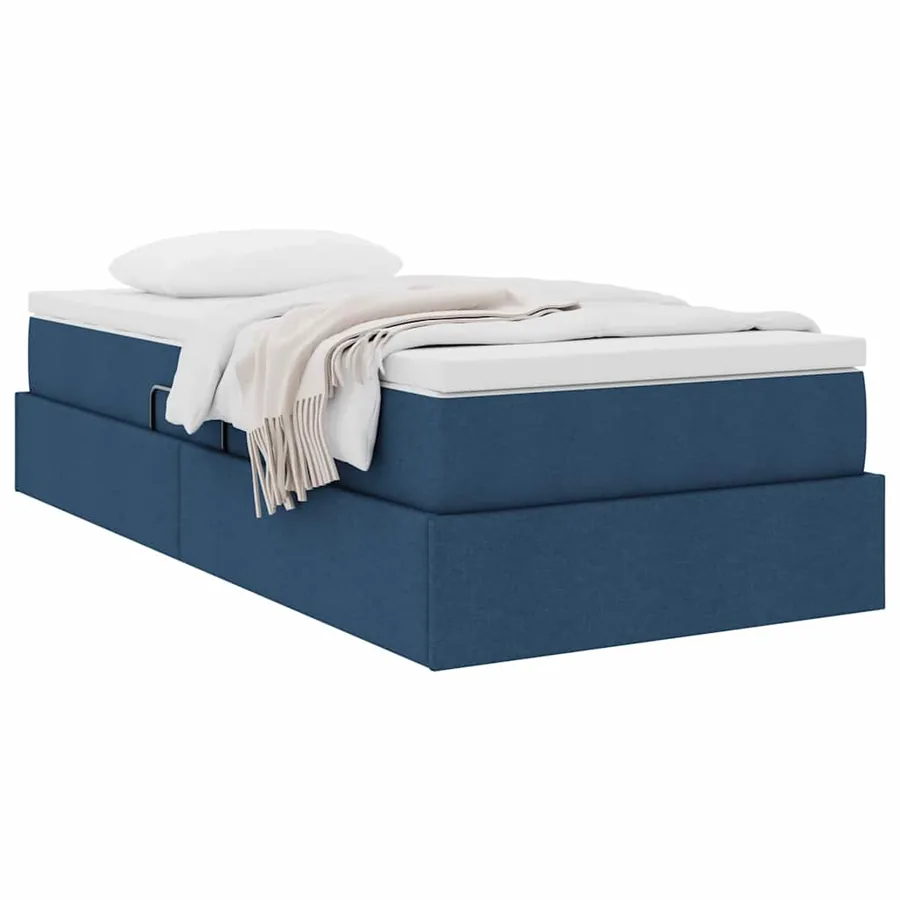Lit avec rangement et matelas Bleu 100 x 200 cm Polyester - 3