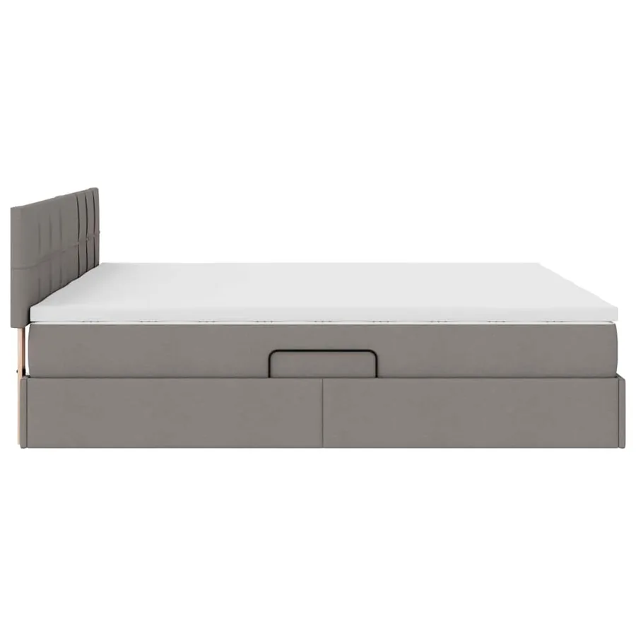 Lit de rangement LED avec matelas Taupe 180 x 200 cm Tissu - 12