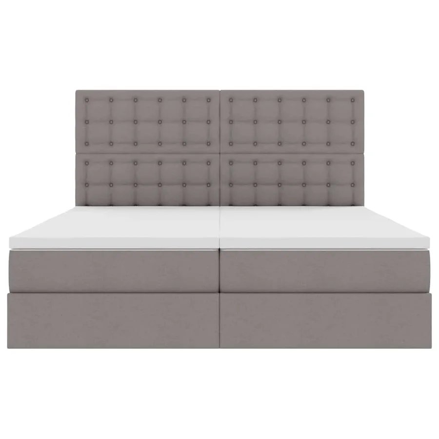 Lit de rangement LED avec matelas Taupe 180 x 200 cm Tissu - 11