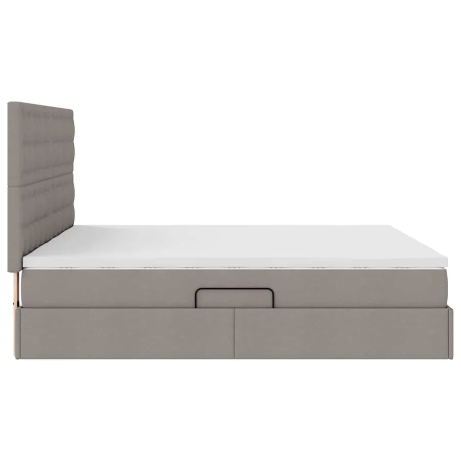 Lit de rangement LED avec matelas Taupe 180 x 200 cm Tissu - 12