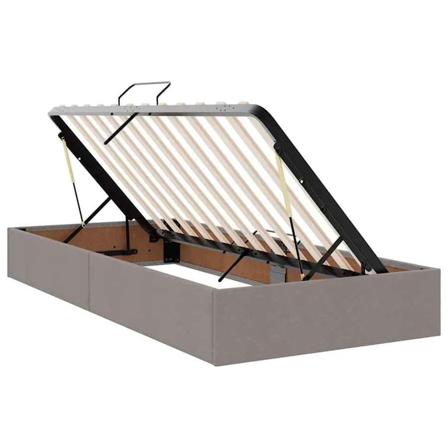 Lit de rangement LED avec matelas Taupe 180 x 200 cm Tissu - 7