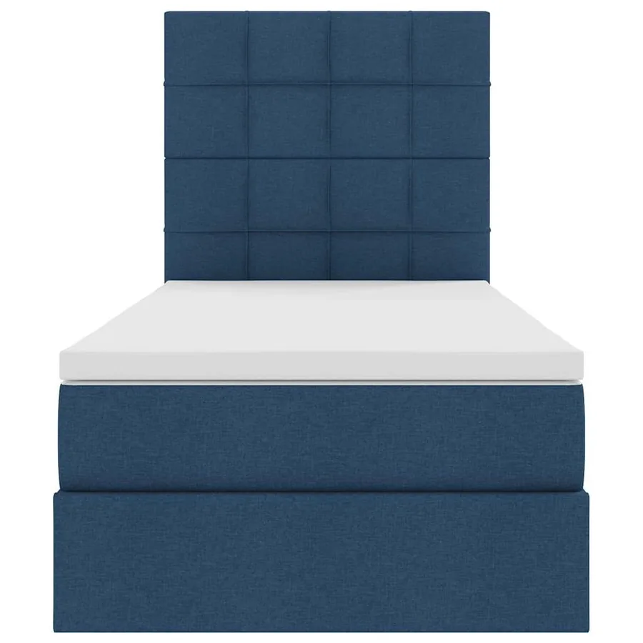 Lit avec rangement et matelas Bleu 100 x 200 cm tissu - 6