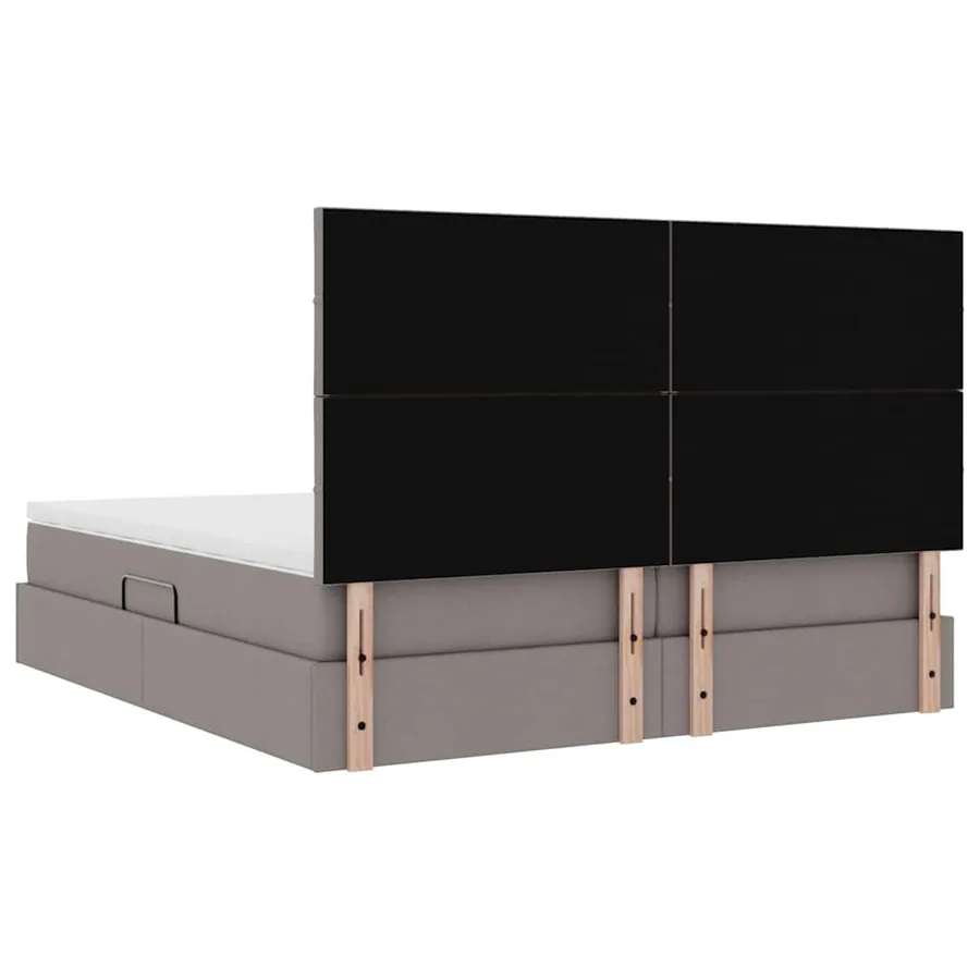 Lit de Rangement avec tête de lit Taupe 180 x 200 cm Tissu - 12