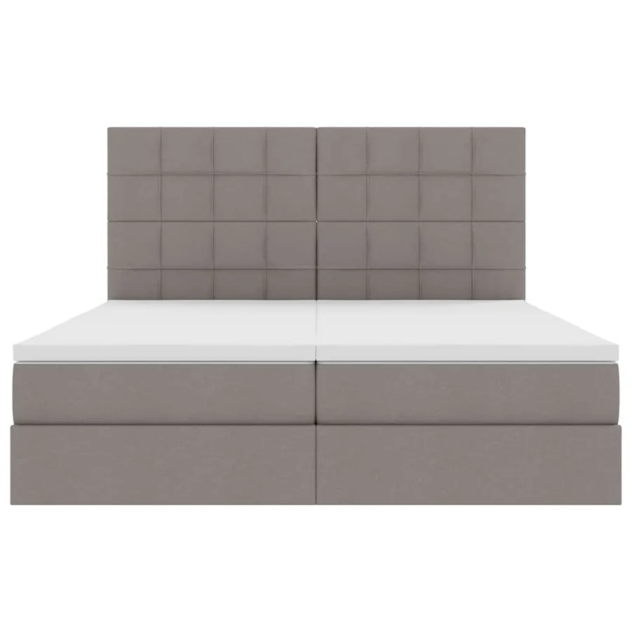 Lit de Rangement avec tête de lit Taupe 180 x 200 cm Tissu - 8