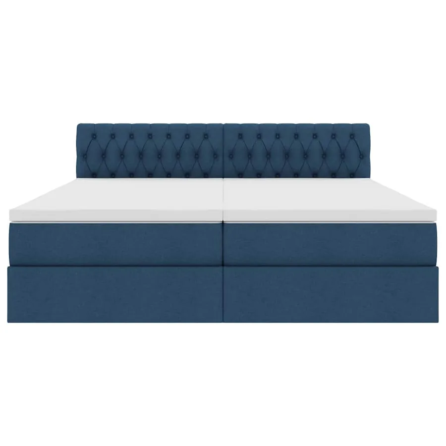 Lit de Rangement Bleu 200 x 200 cm Cuir synthétique - 10