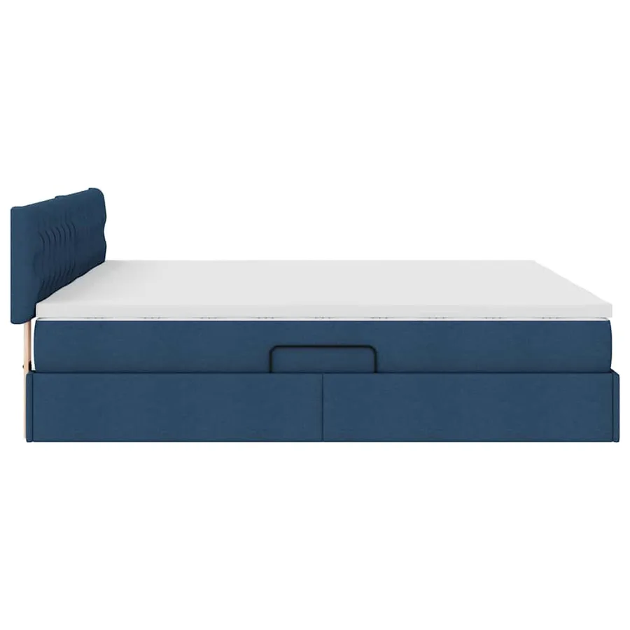 Lit de Rangement Bleu 200 x 200 cm Cuir synthétique - 11