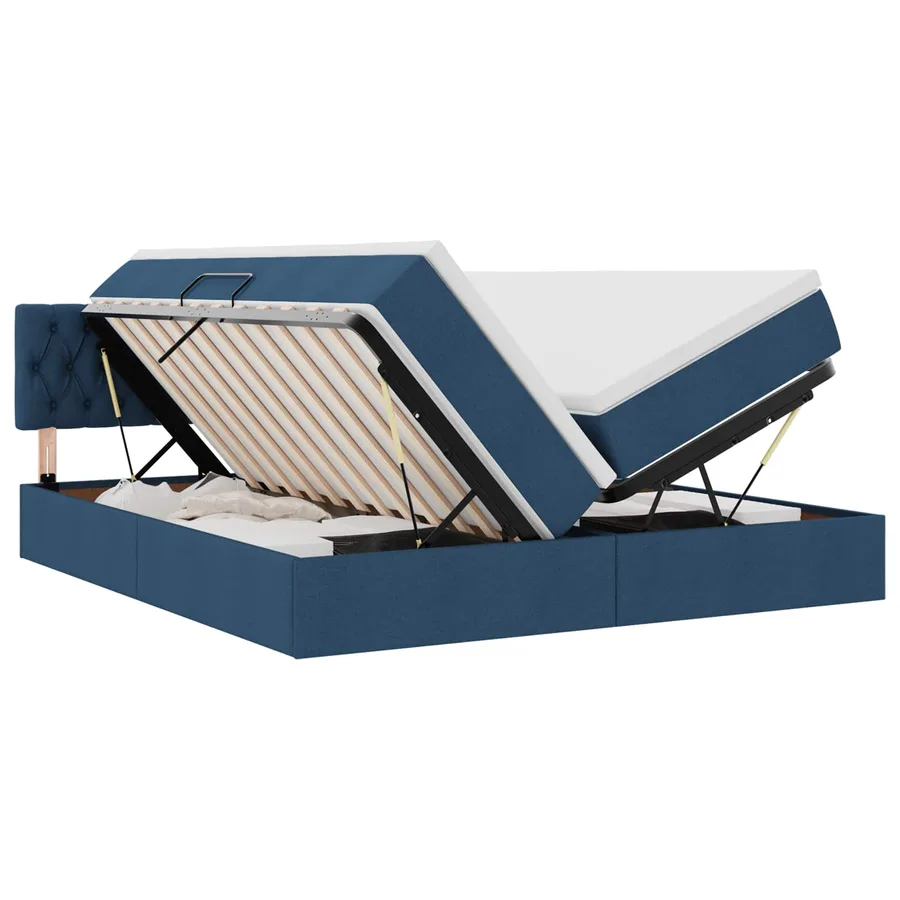 Lit de Rangement Bleu 200 x 200 cm Cuir synthétique - 2