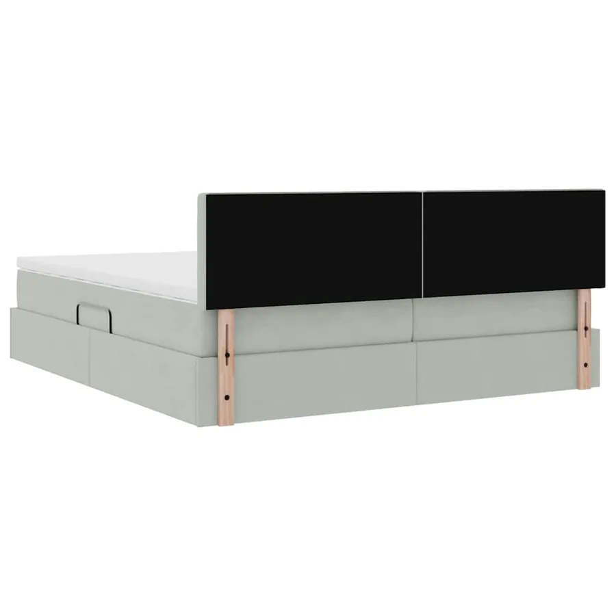 Lit de Rangement avec matelas Gris clair 90 x 200 cm - 12