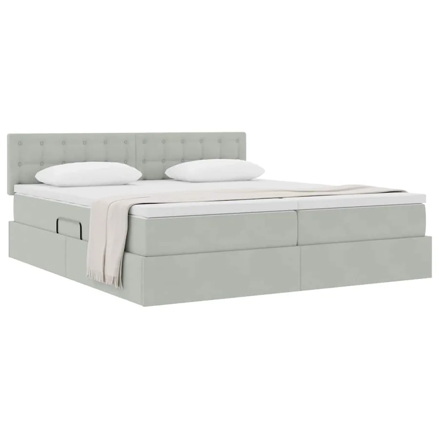 Lit de Rangement avec matelas Gris clair 90 x 200 cm - 3
