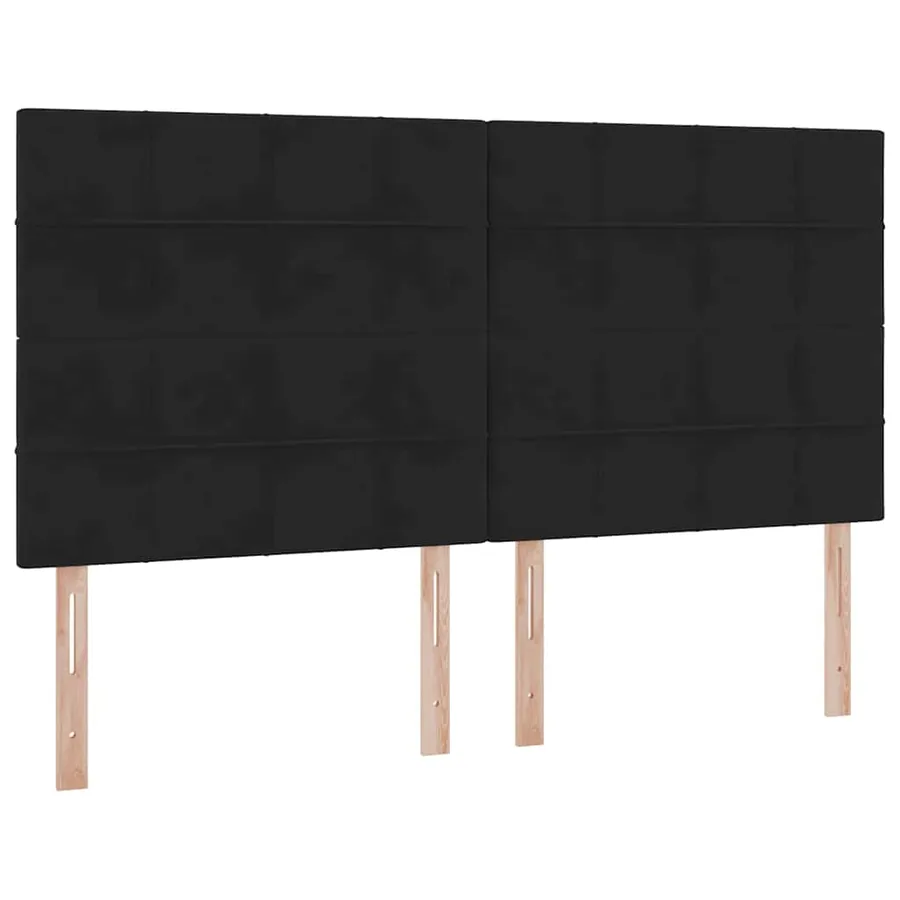 Lit de rangement LED avec matelas Noir 180 x 200 cm Velours - 10