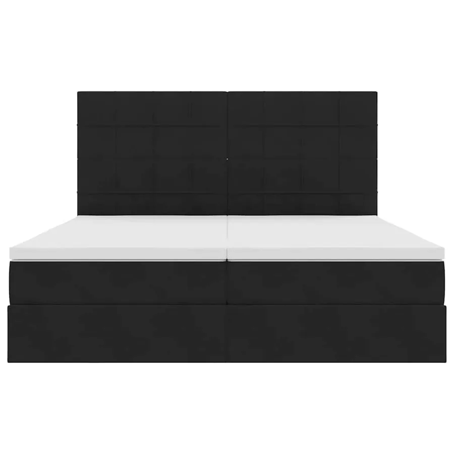 Lit de rangement LED avec matelas Noir 180 x 200 cm Velours - 11