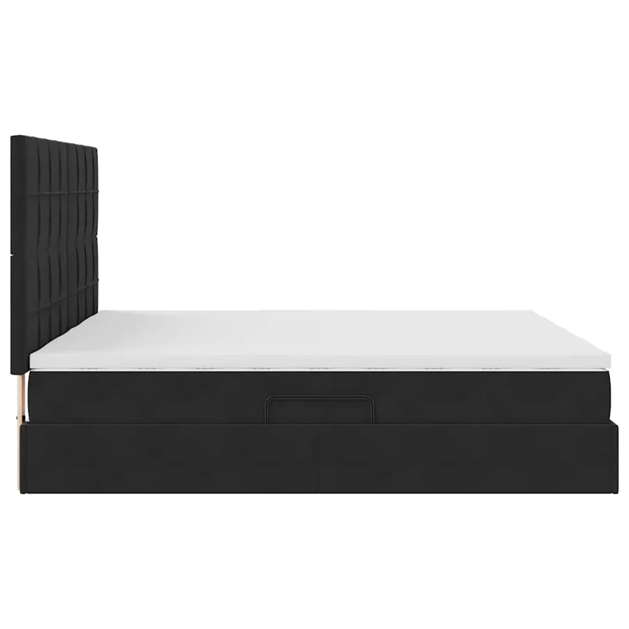 Lit de rangement LED avec matelas Noir 180 x 200 cm Velours - 12