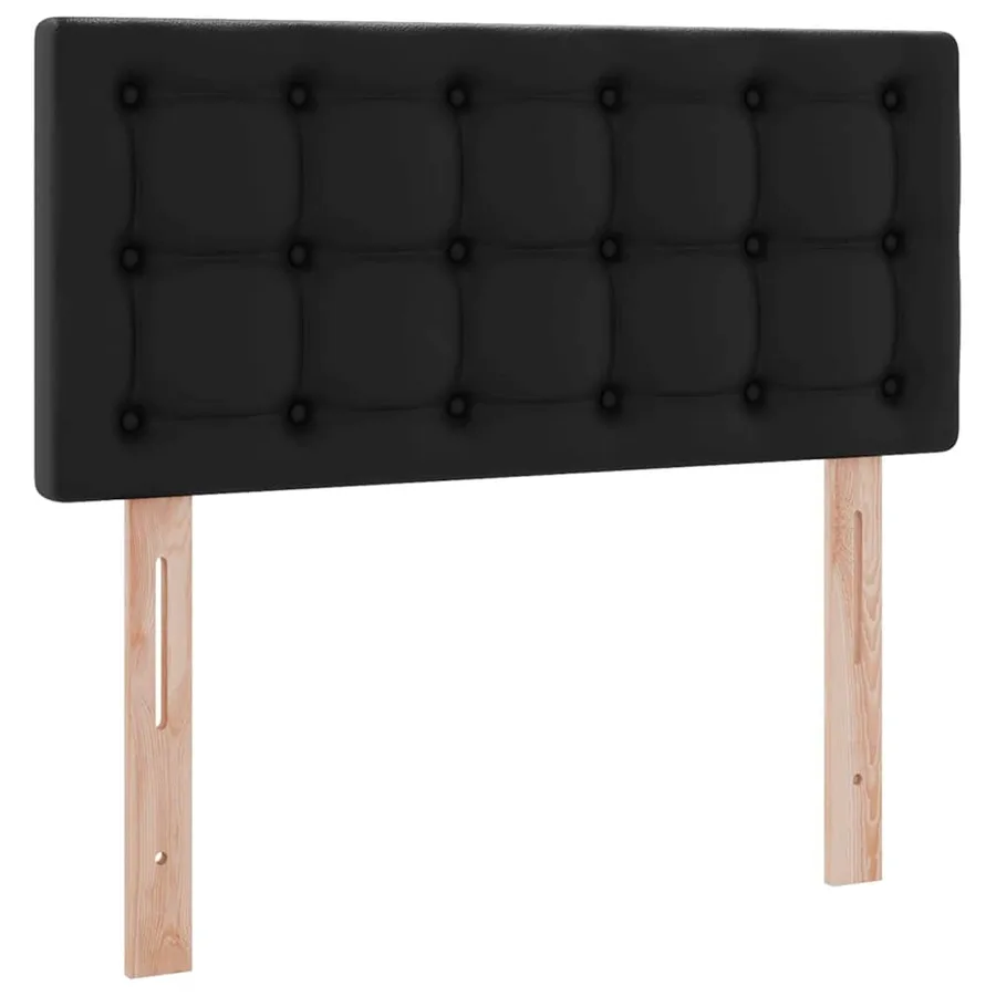 Lit avec rangement et LED Noir 90 x 190 cm Cuir synthétique - 8