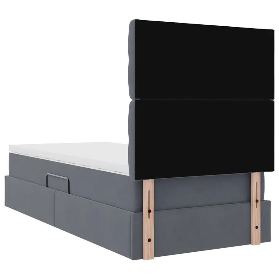 Lit de rangement LED avec matelas Gris foncé 90 x 190 cm - 12