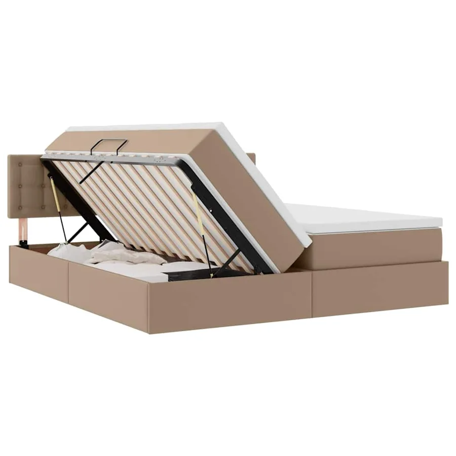 Lit de Rangement Cappuccino 180 x 200 cm Cuir synthétique - 7