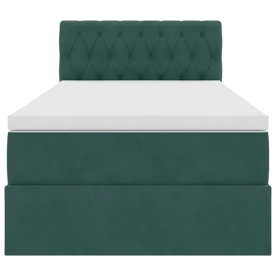 Lit de Rangement avec matelas Vert foncé 90 x 200 cm Velours - 7