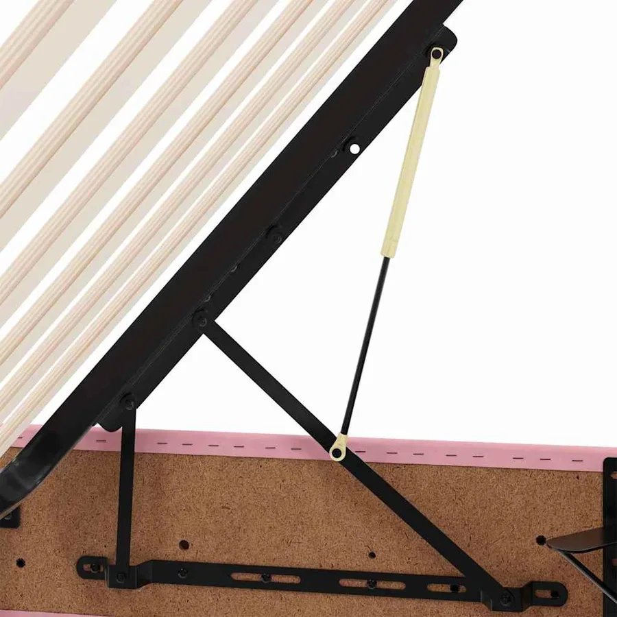 Lit de Rangement avec matelas Rose 90 x 190 cm Velours - 13