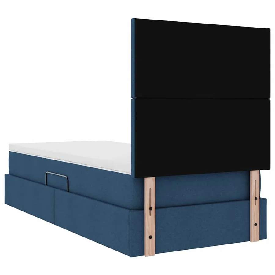 Lit de rangement LED avec matelas Bleu 90 x 190 cm Tissu - 12