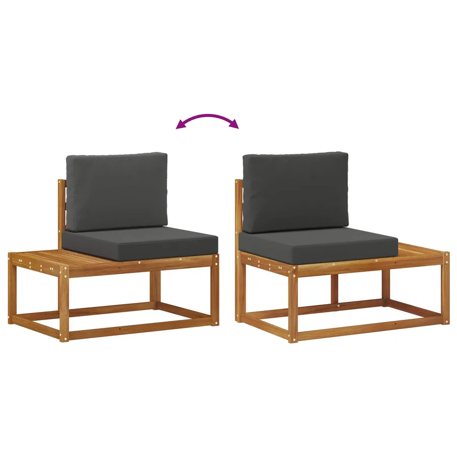 Ensemble de canapés d'extérieur 6 Pièce Naturel et Anthracite - 9