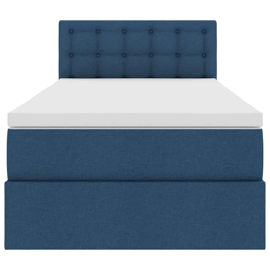 Lit avec rangement et matelas avec tête de lit Bleu 90 x 190 cm - 7