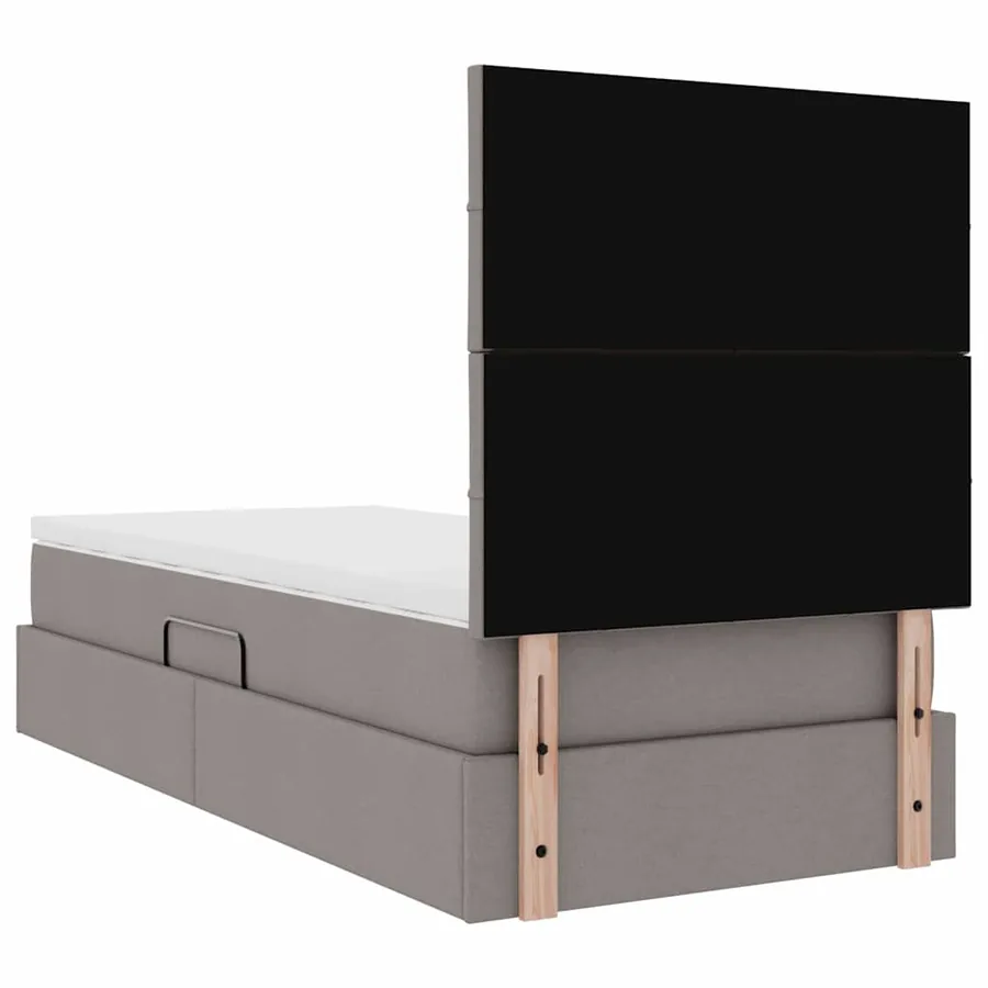 Lit de rangement LED avec matelas Taupe 90 x 190 cm Tissu - 12