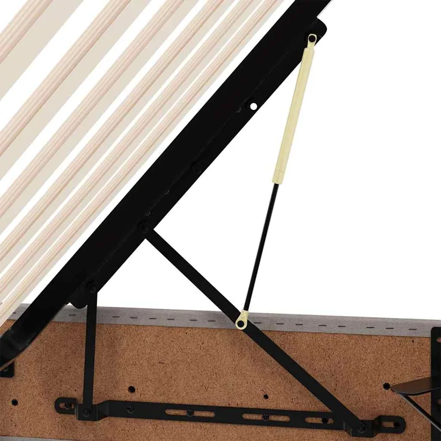 Lit de rangement LED avec matelas Taupe 90 x 190 cm Tissu - 14
