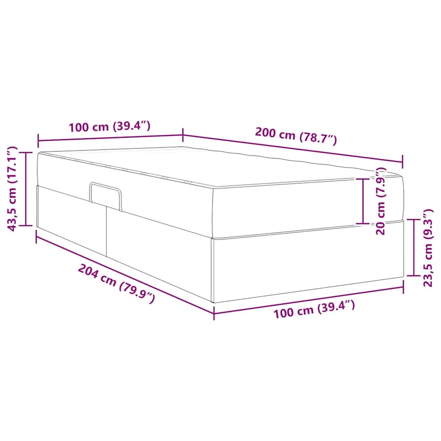 Lit avec rangement et matelas 2 pcs Cappuccino Cuir - 15