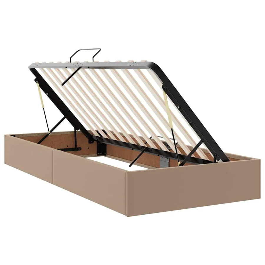 Lit avec rangement et matelas 2 pcs Cappuccino Cuir - 6