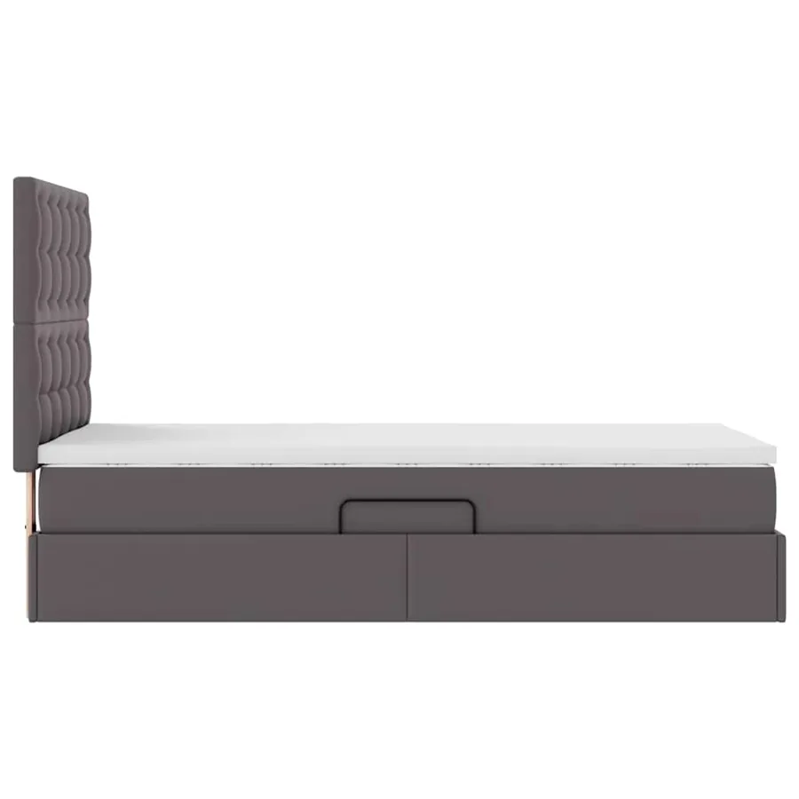Lit de Rangement Gris 100 x 200 cm Cuir synthétique - 10