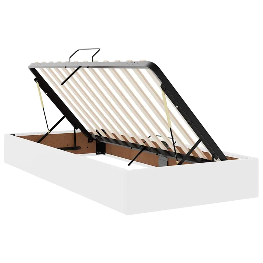 Lit avec rangement et LED Blanc pur 90 x 190 cm Simili cuir - 7
