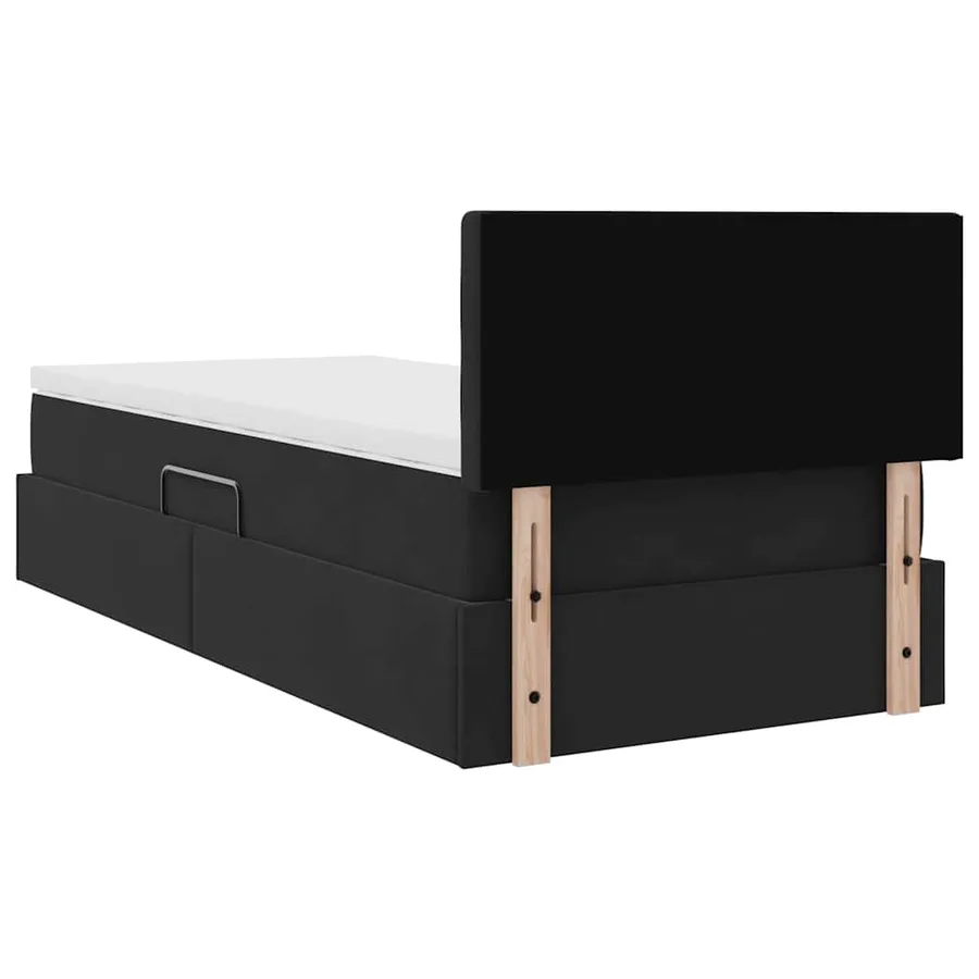 Lit de rangement LED avec matelas Noir 90 x 200 cm Velours - 12